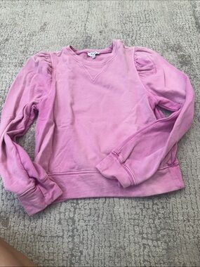 Fate Pink Puff-Sleeve Crewneck Sweater